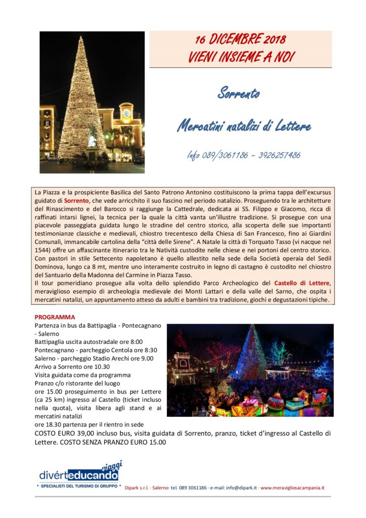 gita mercatini di natale lettere
